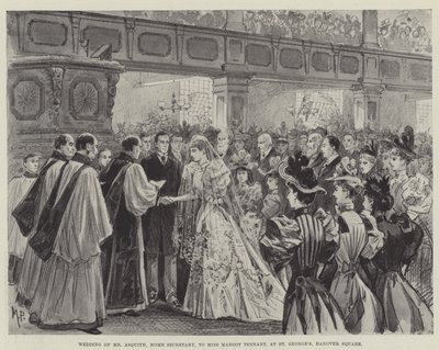 Hochzeit von Herrn Asquith, Innenminister, mit Fräulein Margot Tennant, in St. George