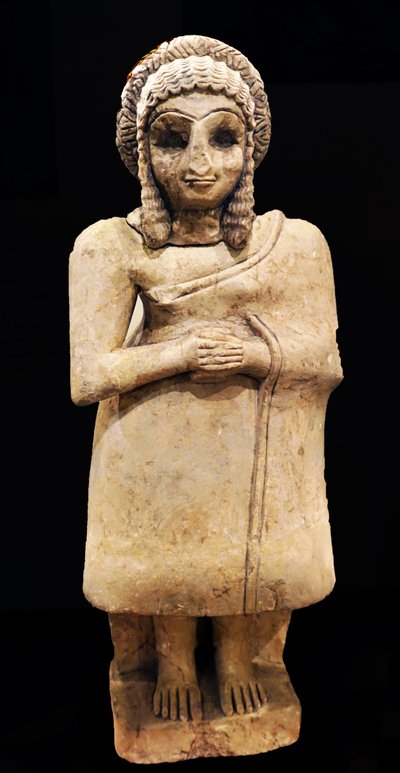 Statue einer weiblichen Verehrerin in einem einfachen Kleid, Khfajah, Mesopotamien, ca. 2650-2550 v. Chr. von Mesopotamian Mesopotamian