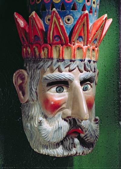 Maske eines Königs-Magus für Prozessionen zur Feier des Festes der Epiphanie in Mexiko am 6. Januar von Mexican School