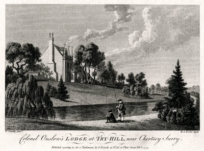 Colonel Onslows Lodge bei Try-Hill, in der Nähe von Chertsey, Surry, 1777 von Michael Angelo Rooker