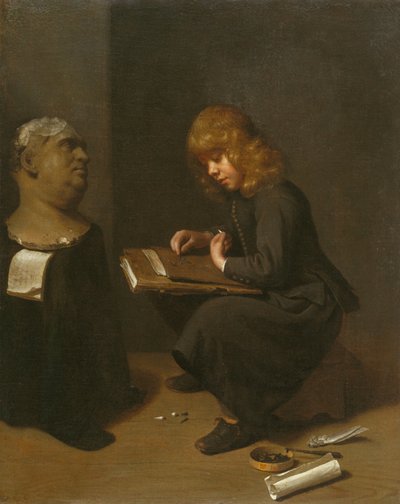 Junge, der eine Büste des römischen Kaisers Vitellius zeichnet von Michael Sweerts