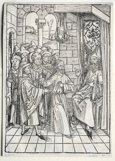 Der Schatzbehalter: Christus vor Kaiphas (verso) von Michael Wolgemut