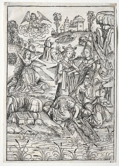 Der Schatzbehalter: Moses von der Tochter des Pharao gefunden (recto) von Michael Wolgemut