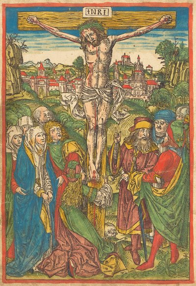 Die Kreuzigung mit der Heiligen Maria Magdalena von Michael Wolgemut
