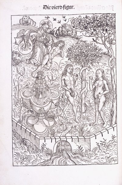 Adam und Eva im Garten Eden, 1491 von Michael Wolgemuth