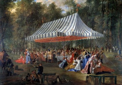 Fest gegeben von Louis Francois Joseph de Bourbon, Prinz von Conti, für den Erbprinzen Charles Guillaume Ferdinand von Braunschweig Lüneburg von Michel Barthelemy Ollivier or Olivier