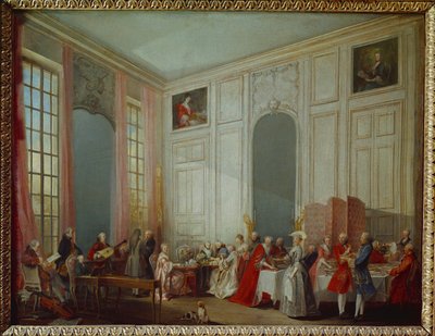 Tee im Salon des Prinzen de Conti im Palais du Temple von Michel Barthelemy Ollivier or Olivier