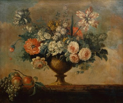 Rosen, Tulpen, Nelken und andere Blumen in einer Urne von Michel Bruno Bellenge