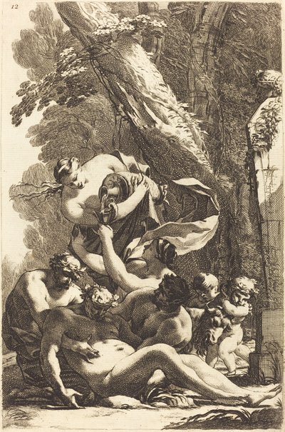 Betrunkener Silenus, unterstützt von zwei Faunen von Michel Dorigny