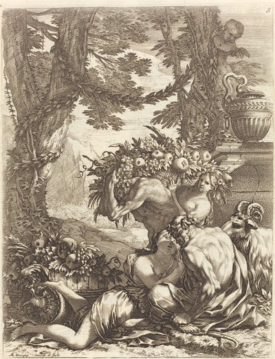 Faun umarmt eine Bacchantin von Michel Dorigny