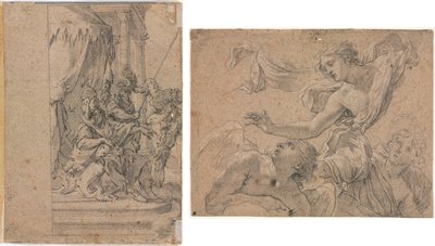 Studien von Engeln (recto); Panthea vor Kyros? (verso) von Michel Dorigny