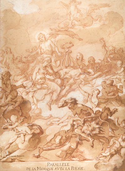 Eine Allegorie, die Musik und Poesie vergleicht, 1740 von Michel Francois Dandre Bardon