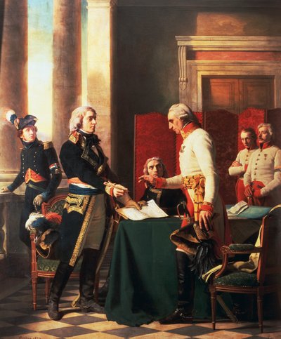 Unterzeichnung der Konvention von Alexandria nach dem französischen Sieg in der Schlacht von Marengo, 15. Juni von Michel Martin Drolling
