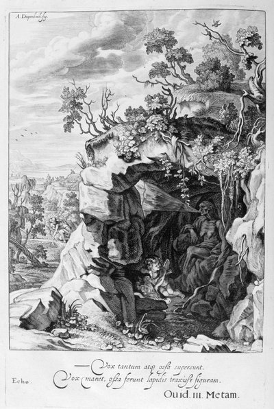 Die Nymphe Echo verwandelt sich in Schall, 1655 von Michel de Marolles