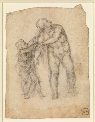 Aeneas und ein Kind (recto) von Michelangelo Buonarroti