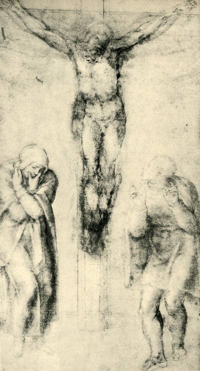 Christus am Kreuz zwischen der Jungfrau und St. Johannes, c1560-1564, 1943 von Michelangelo Buonarroti