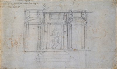 Entwurf für eines der Medici-Gräber, frühes 16. Jahrhundert von Michelangelo Buonarroti