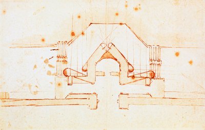 Zeichnung der Befestigungen für Florenz, Entwurf von Michelangelo Buonarroti, Italien von Michelangelo Buonarroti