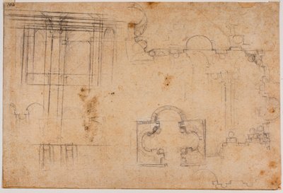 Grundriss und architektonische Erhebungen der Sforza-Kapelle von Michelangelo Buonarroti