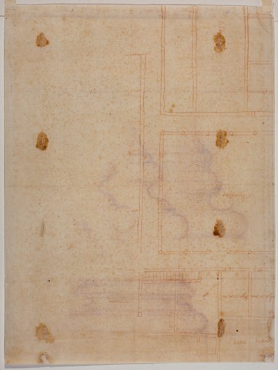 Fragmentarischer Grundriss des Klosters San Lorenzo von Michelangelo Buonarroti