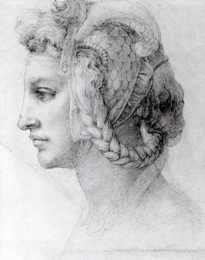 Idealkopf einer Frau, ca. 1525-28 von Michelangelo Buonarroti