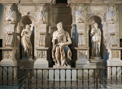 Italien, Rom, Basilika St. Peter, Rachel, Moses und Lea, Detail vom Grabmal Julius II., ca. 1515, von Michelangelo (1475-1564) von Michelangelo Buonarroti