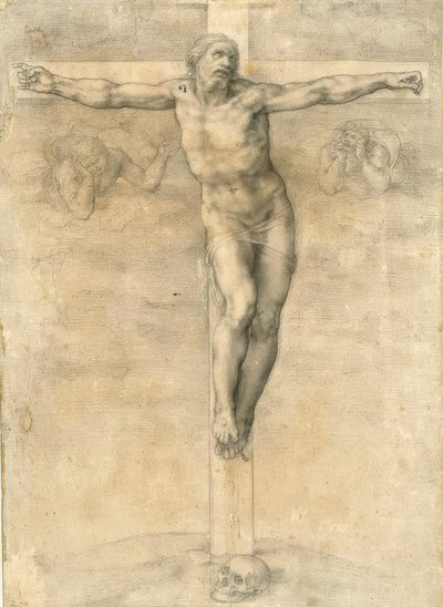 Kreuzigung mit zwei Engeln von Michelangelo Buonarroti