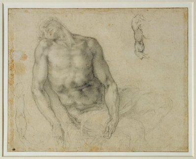 Der tote Christus und zwei Wiederholungen des rechten Arms von Michelangelo Buonarroti