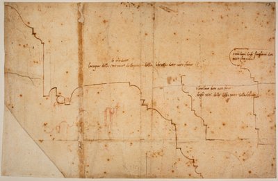 Profil der Formteile für die Tür der Laurentianischen Bibliothek von Michelangelo Buonarroti