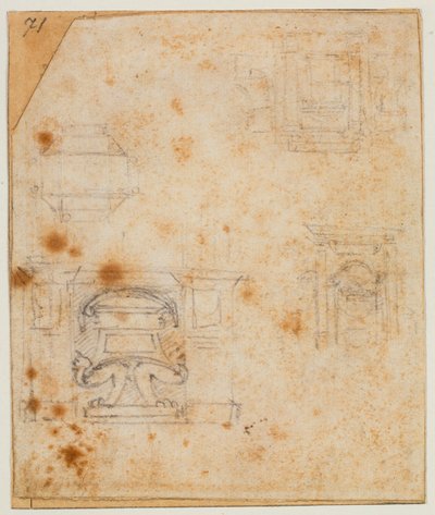 Studien von Grabdenkmälern für die Neue Sakristei von Michelangelo Buonarroti