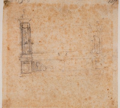 Studie einer Doppelgrabwand für die Neue Sakristei von Michelangelo Buonarroti