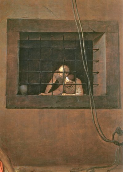 Die Enthauptung des Hl. Johannes des Täufers (Detail) von Michelangelo Merisi Caravaggio