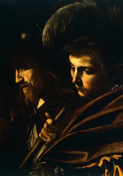 Gesichter von zwei Männern (Detail) von Michelangelo Merisi da Caravaggio