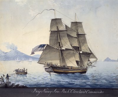 Brig Nancy Ann von Salem verlässt Neapel, um 1810 von Michele Felice Corne