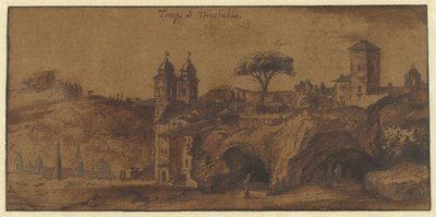 Ansicht der SS Trinità dei Monti in Rom von Michiel van Overbeek