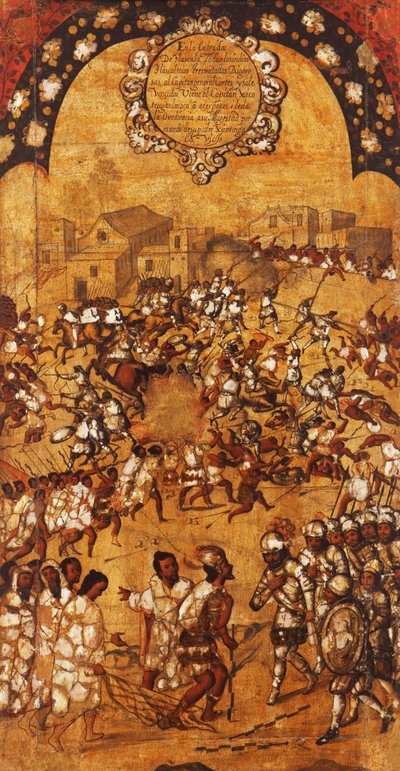 Die Eroberung Mexikos, Tafel V, ca. 1696-1715 von Miguel Gonzalez