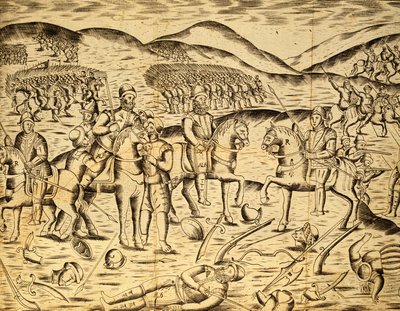 Schlacht von Alcacer Quibir oder Ksar El-Kebir gegen die Portugiesen, 4. August von Miguel Leitão de Andrada