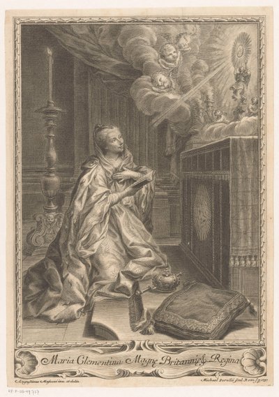 Maria Clementina Sobieska vor einem Altar von Miguel de Sorelló