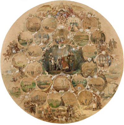 Komposition zur Feier der Silberhochzeit von Kaiser Alexander II., 1866 von Mihaly von Zichy