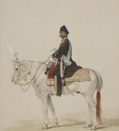 Reiterporträt von Naser al-Din Shah Qajar 1831-1896, 1873 von Mihaly von Zichy
