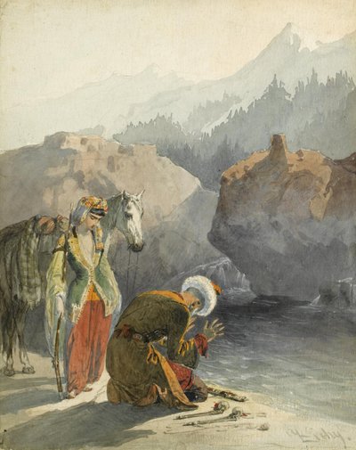 Das Gebet aus der Serie Scènes du Caucase von Mihaly von Zichy
