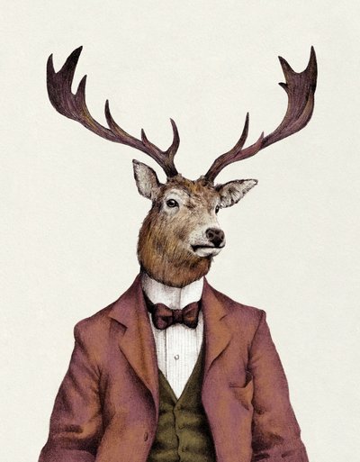 Ein Hirsch in menschlicher Kleidung von Mike Koubou