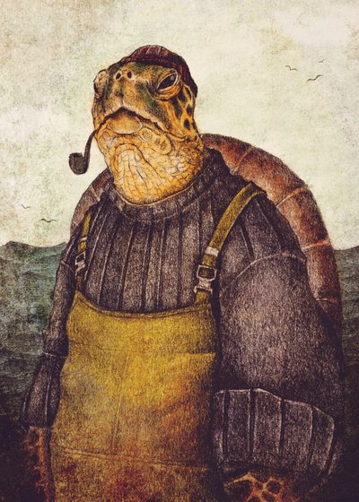 Stilvolle Vintage-Schildkröte von Mike Koubou