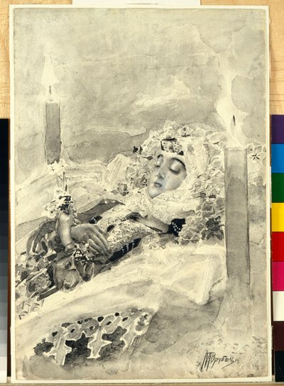 Tamara im Sarg von Mikhail Aleksandrovich Vrubel