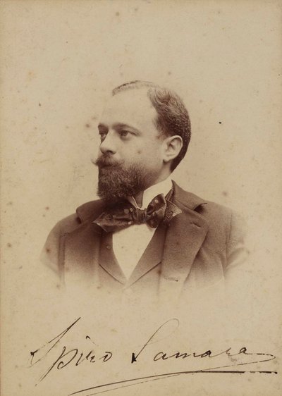 Porträt des Komponisten Spyridon Samaras 1861-1917, ca. 1894 von Milano . Guigoni and Bossi
