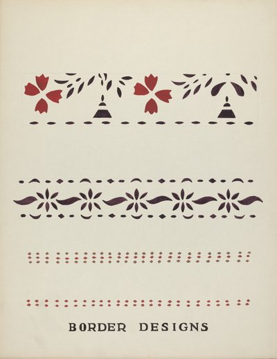 Randdesigns aus dem vorgeschlagenen Portfolio "Maine Wall Stencils" von Mildred E. Bent