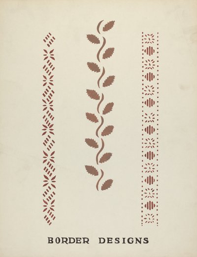 Randdesigns aus dem vorgeschlagenen Portfolio "Maine Wall Stencils" von Mildred E. Bent