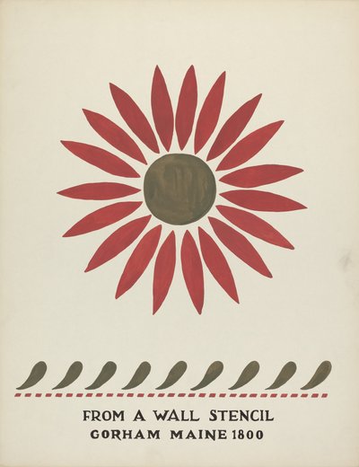 Design aus Gorham, Maine 1800: aus dem vorgeschlagenen Portfolio "Maine Wall Stencils" von Mildred E. Bent