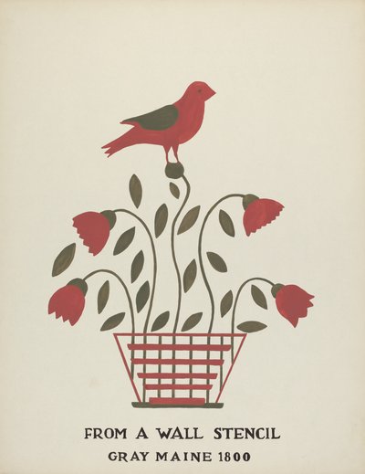 Design aus Gray, Maine 1800 (Nr. 2): Aus dem vorgeschlagenen Portfolio "Maine Wall Stencils" von Mildred E. Bent
