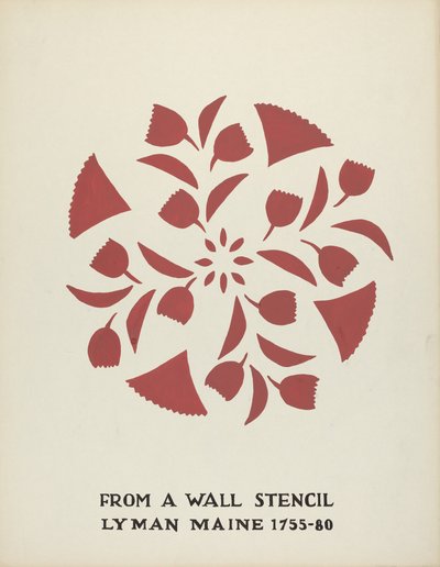 Design aus Lyman, Maine 1755-1780: Aus dem vorgeschlagenen Portfolio "Maine Wall Stencils" von Mildred E. Bent